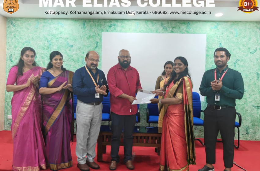  കോട്ടപ്പടി മാർ ഏലിയാസ് കോളേജിലെ ടൂറിസം ഡിപ്പാർട്ട്മെൻറ്: പഠന റിപ്പോർട്ട് സമർപ്പിച്ചു