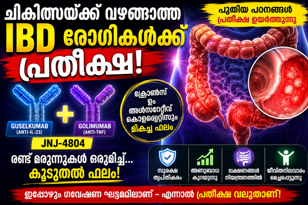  ദഹനസംബന്ധമായ രോഗചികിത്സയിൽ വിപ്ലവകരമായ മാറ്റം: ഡ്യൂവൽ ആന്റിബോഡി തെറാപ്പി പരീക്ഷണം വിജയം