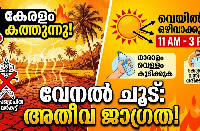 കേരളത്തിൽ ചൂട് വർധിക്കുന്നു: ജാഗ്രതാ നിർദേശവുമായി കാലാവസ്ഥാ വകുപ്പ്